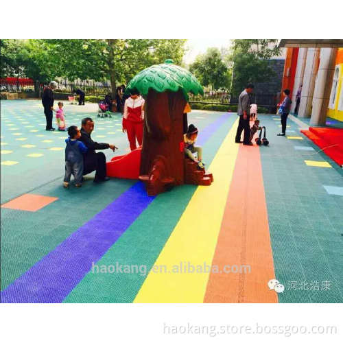Outdoor children playground floor tile with PE and PVC indoor kids floor mat